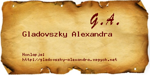 Gladovszky Alexandra névjegykártya